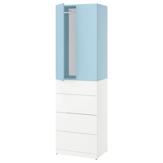 LASTARE wardrobe combination, white/blue, 60x42x201 cm
