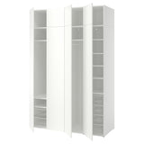LASTARE wardrobe combination, white/with height extension unit, 160x62x236 cm
