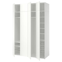 LASTARE wardrobe combination, white/with height extension unit, 160x62x236 cm