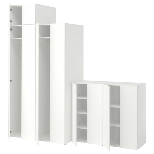 LASTARE wardrobe combination, white/with height extension unit, 240x62x236 cm