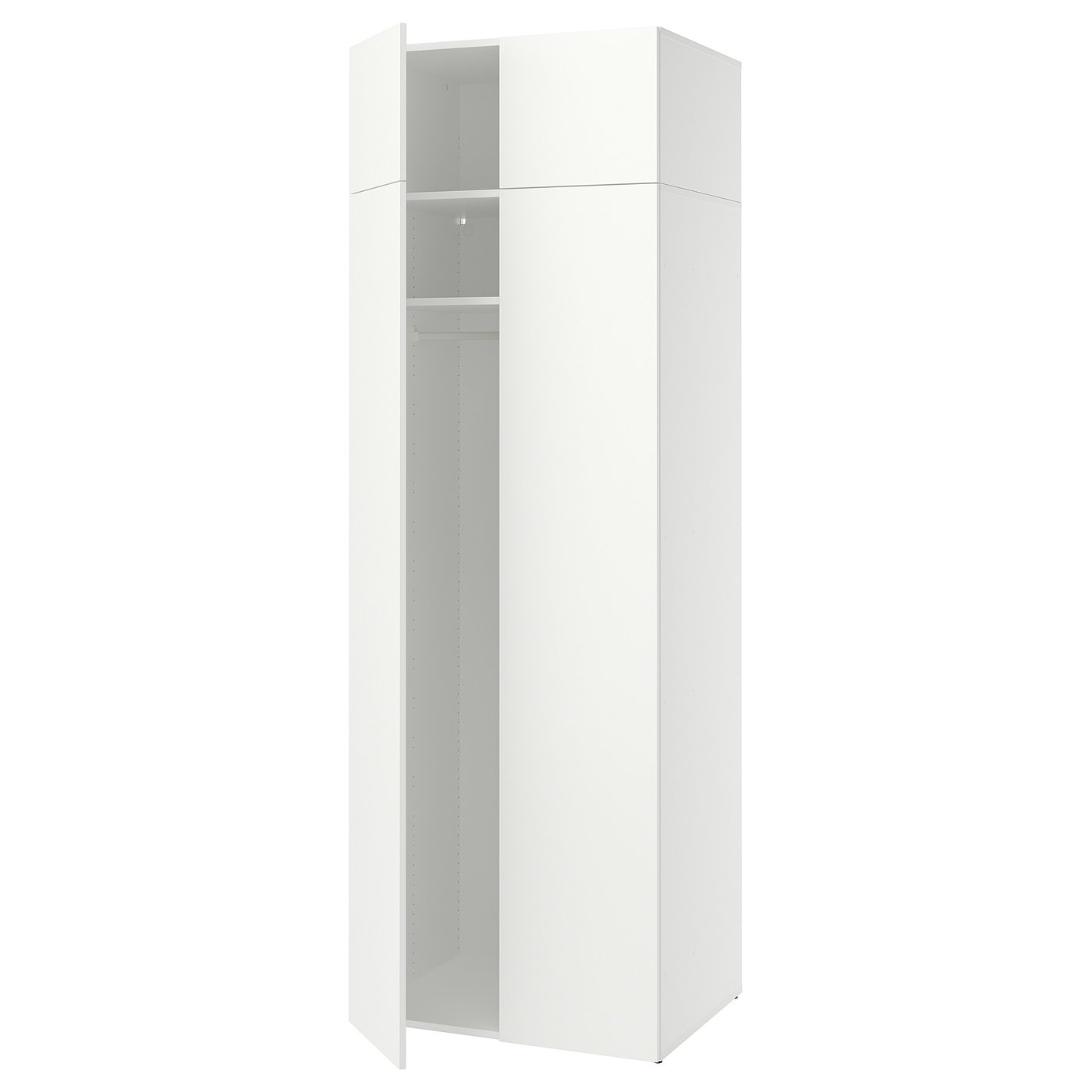 LASTARE wardrobe combination, white/with height extension unit, 80x62x236 cm