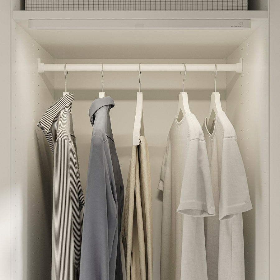 LASTARE wardrobe combination, white/with height extension unit, 180x62x236 cm