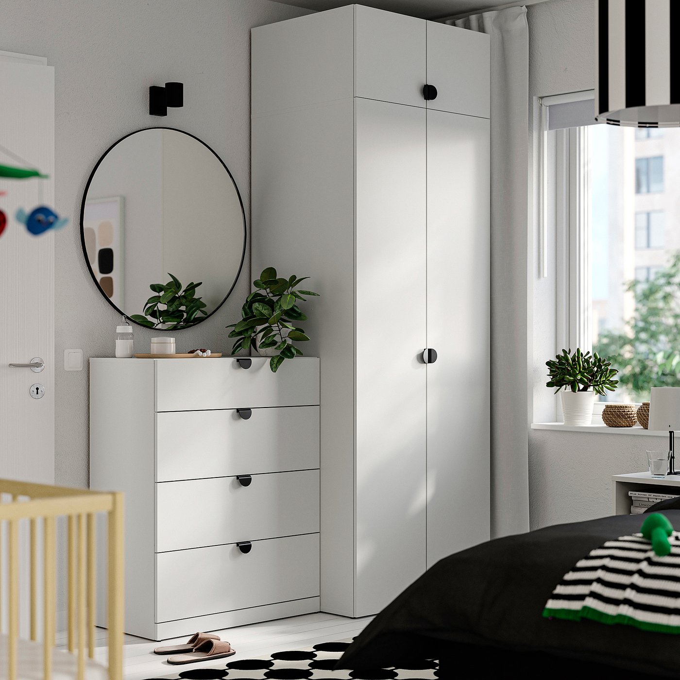 LASTARE wardrobe combination, white/with height extension unit, 160x62x236 cm