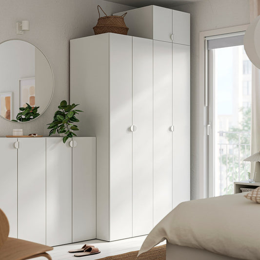 LASTARE wardrobe combination, white/with height extension unit, 240x62x236 cm