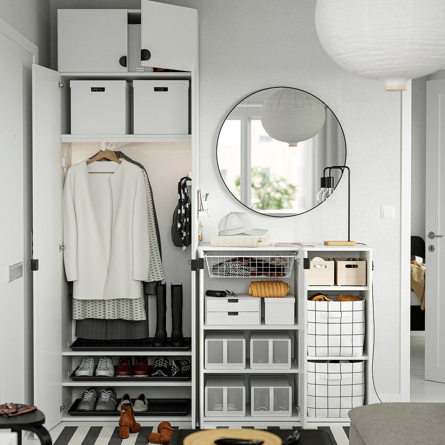 LASTARE wardrobe combination, white/with height extension unit, 180x42x236 cm