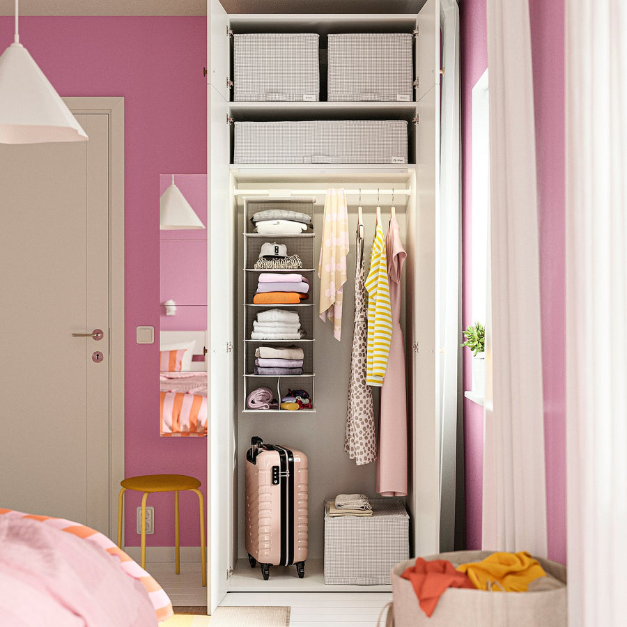 LASTARE wardrobe combination, white/with height extension unit, 80x62x236 cm