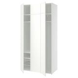 LASTARE wardrobe combination, white/with height extension unit, 120x62x236 cm