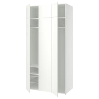 LASTARE wardrobe combination, white/with height extension unit, 120x62x236 cm