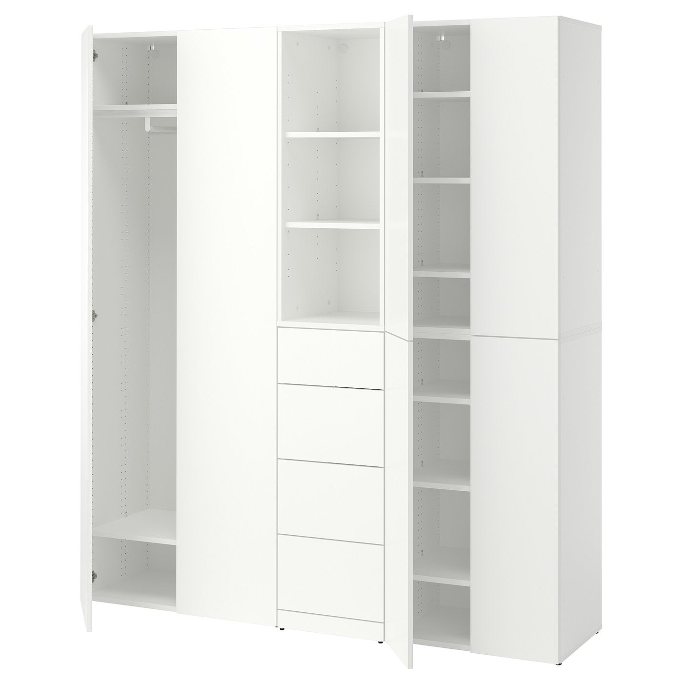LASTARE wardrobe combination, white, 180x42x200 cm