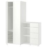LASTARE wardrobe combination, white, 160x62x200 cm