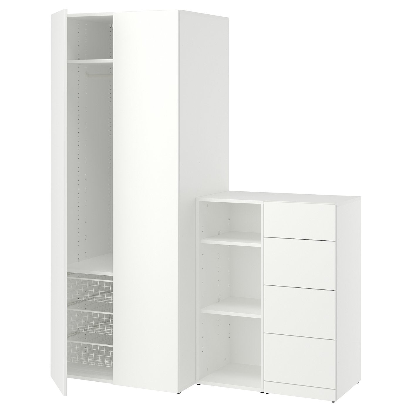 LASTARE wardrobe combination, white, 160x62x200 cm