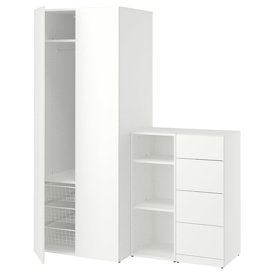 LASTARE wardrobe combination, white, 160x62x200 cm