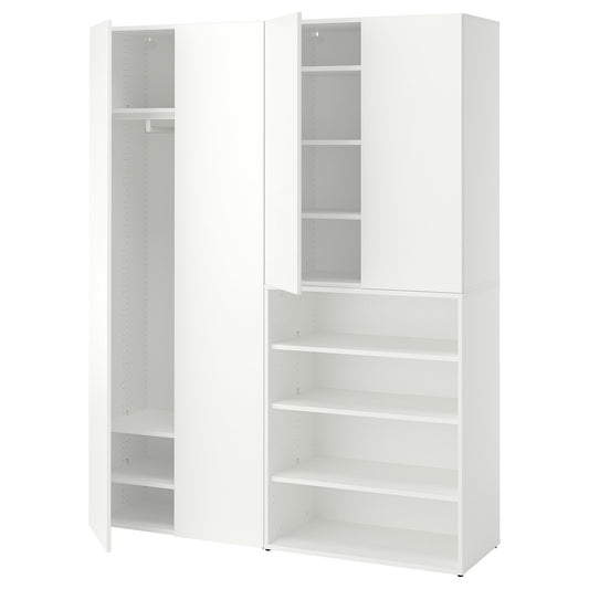 LASTARE wardrobe combination, white, 160x42x200 cm