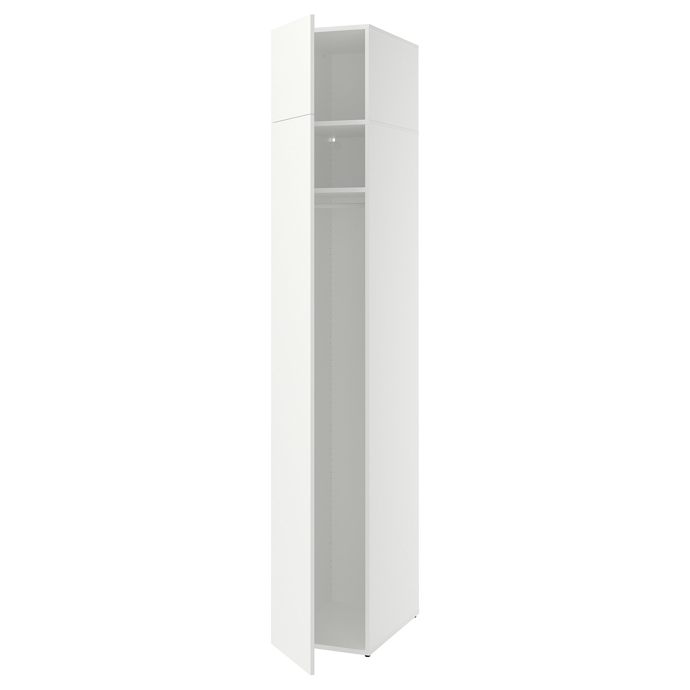 LASTARE wardrobe combination, white/with height extension unit, 40x62x236 cm