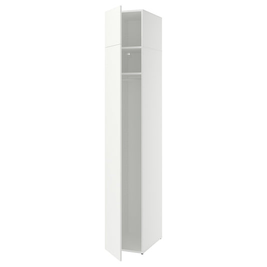 LASTARE wardrobe combination, white/with height extension unit, 40x62x236 cm