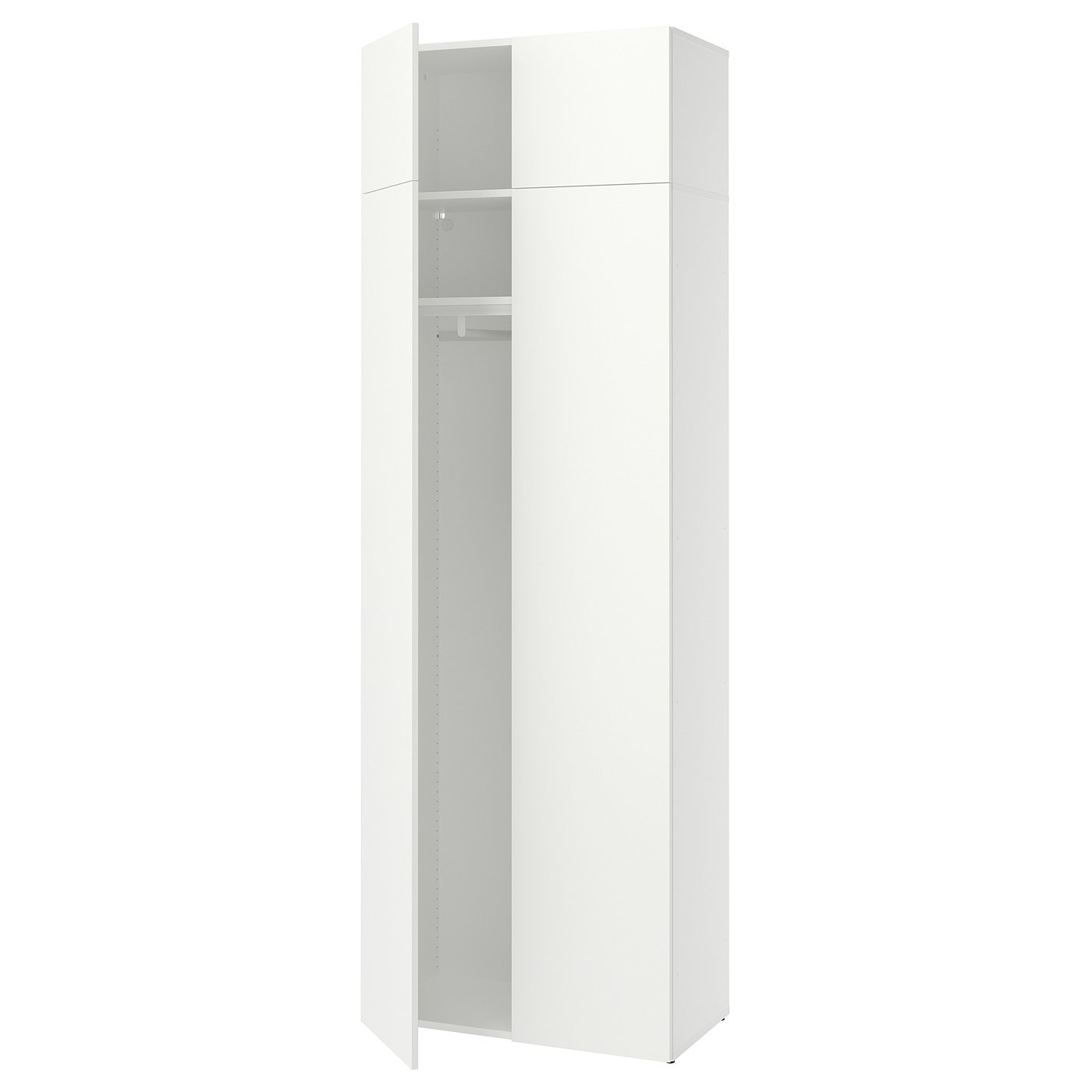 LASTARE wardrobe combination, white/with height extension unit, 80x42x236 cm