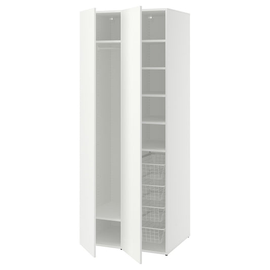 LASTARE wardrobe combination, white, 80x62x200 cm