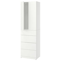 LASTARE wardrobe combination, white, 60x42x200 cm