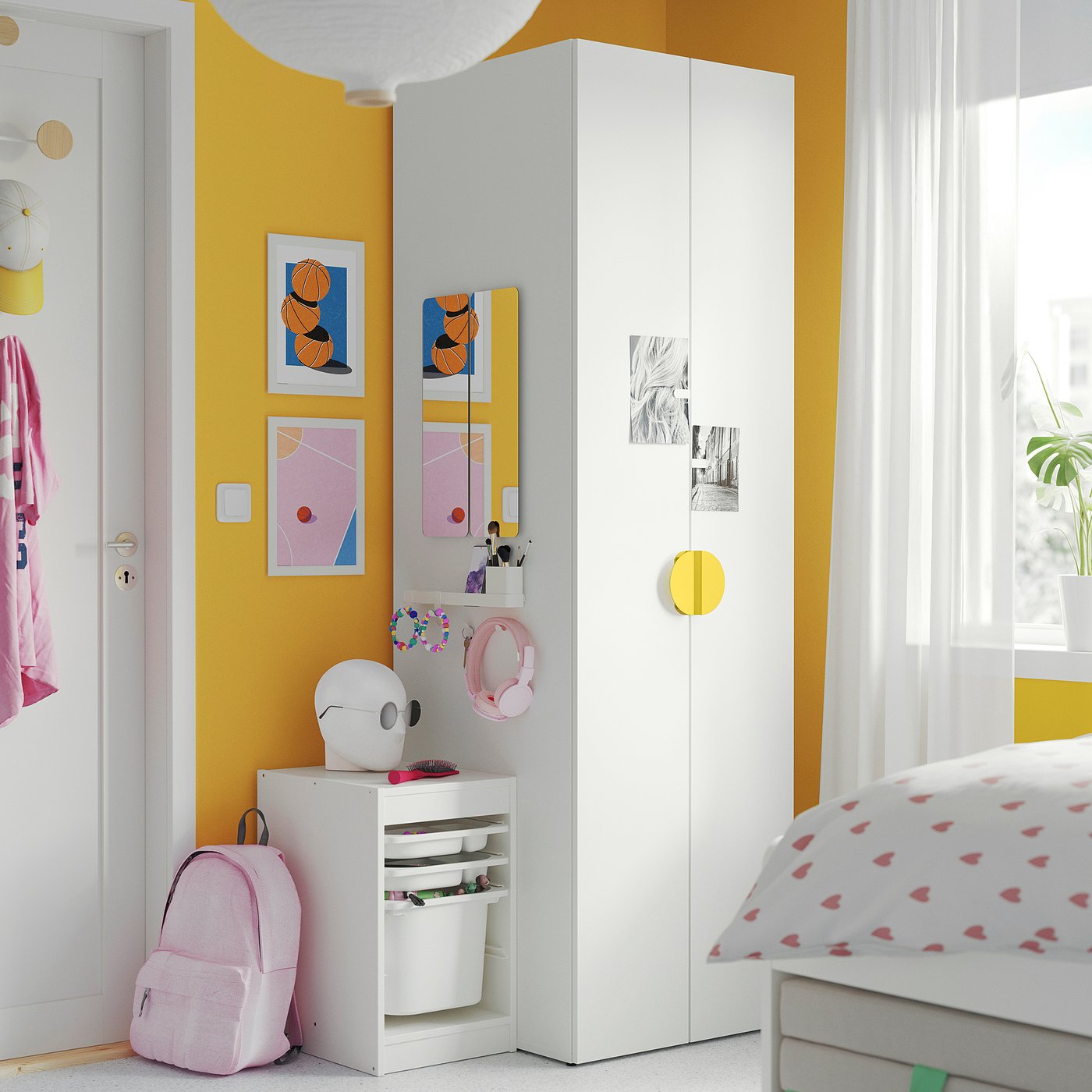 LASTARE wardrobe combination, white, 60x62x200 cm