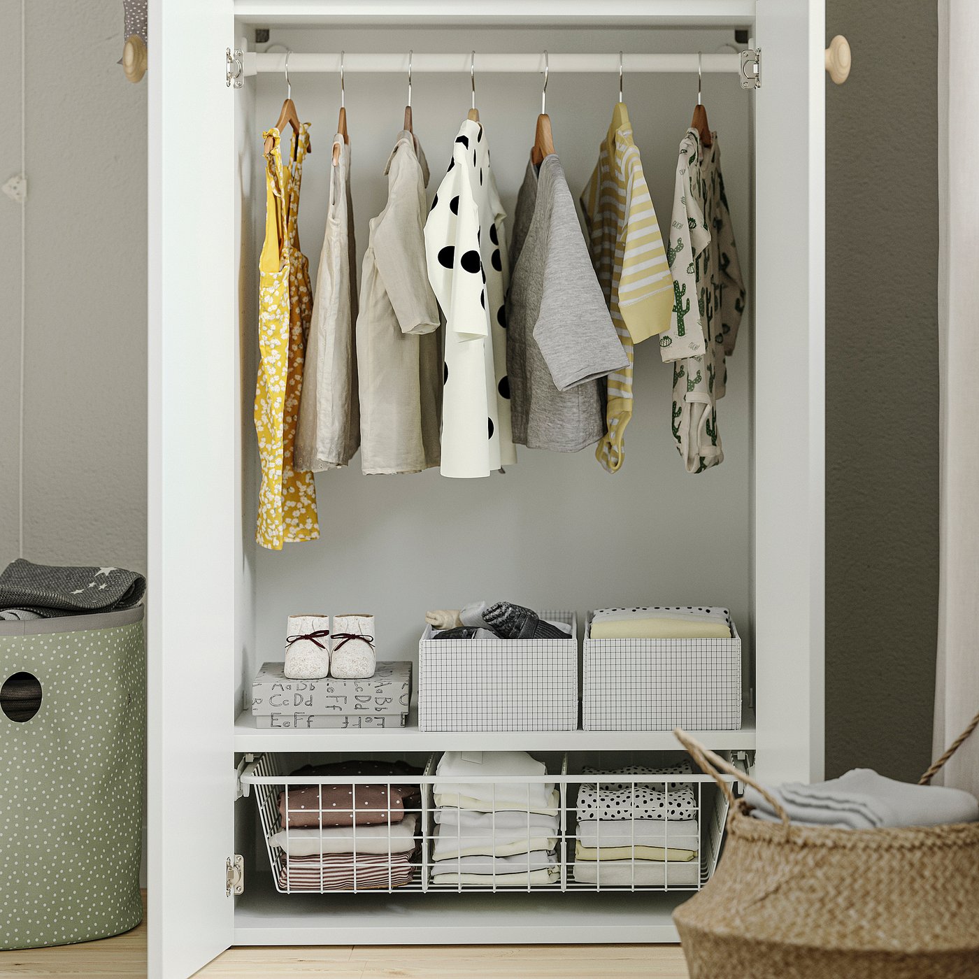 LASTARE wardrobe combination, white, 60x42x200 cm