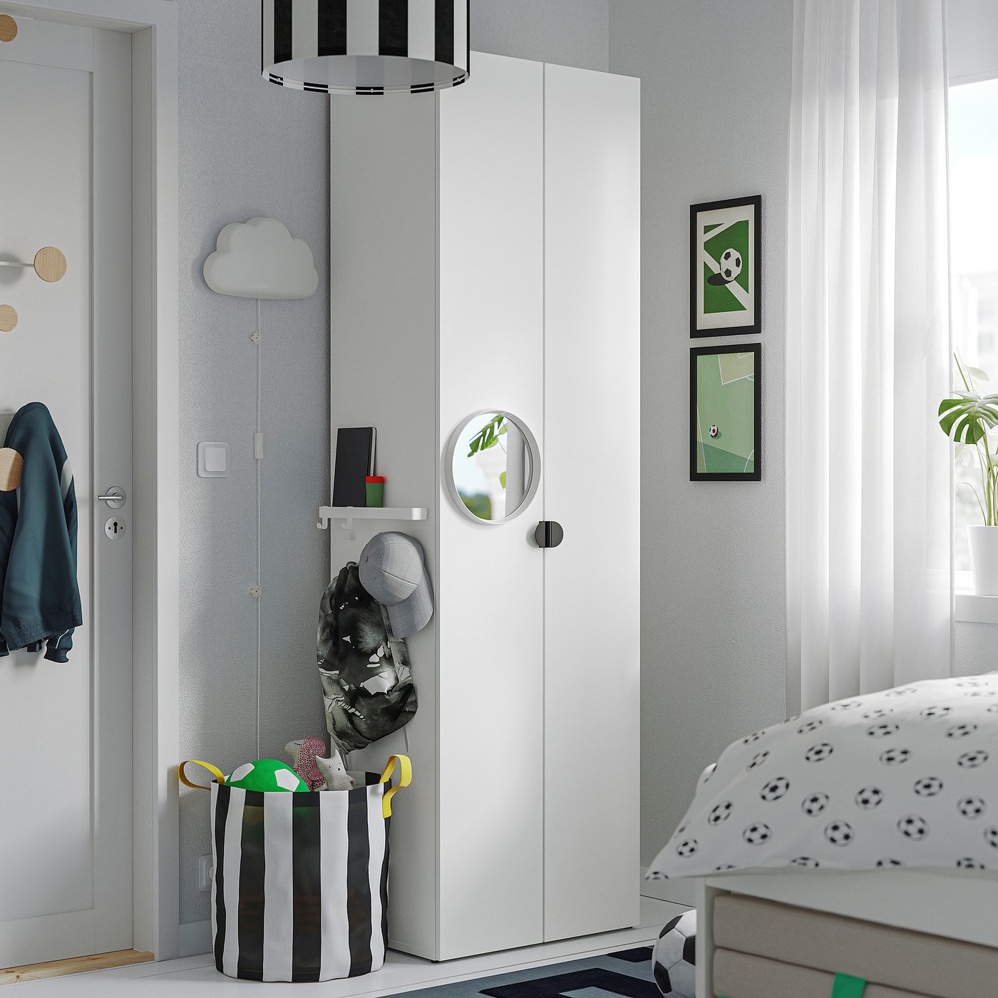 LASTARE wardrobe combination, white, 60x42x200 cm