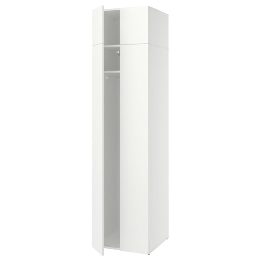 LASTARE wardrobe combination, white/with height extension unit, 60x62x236 cm