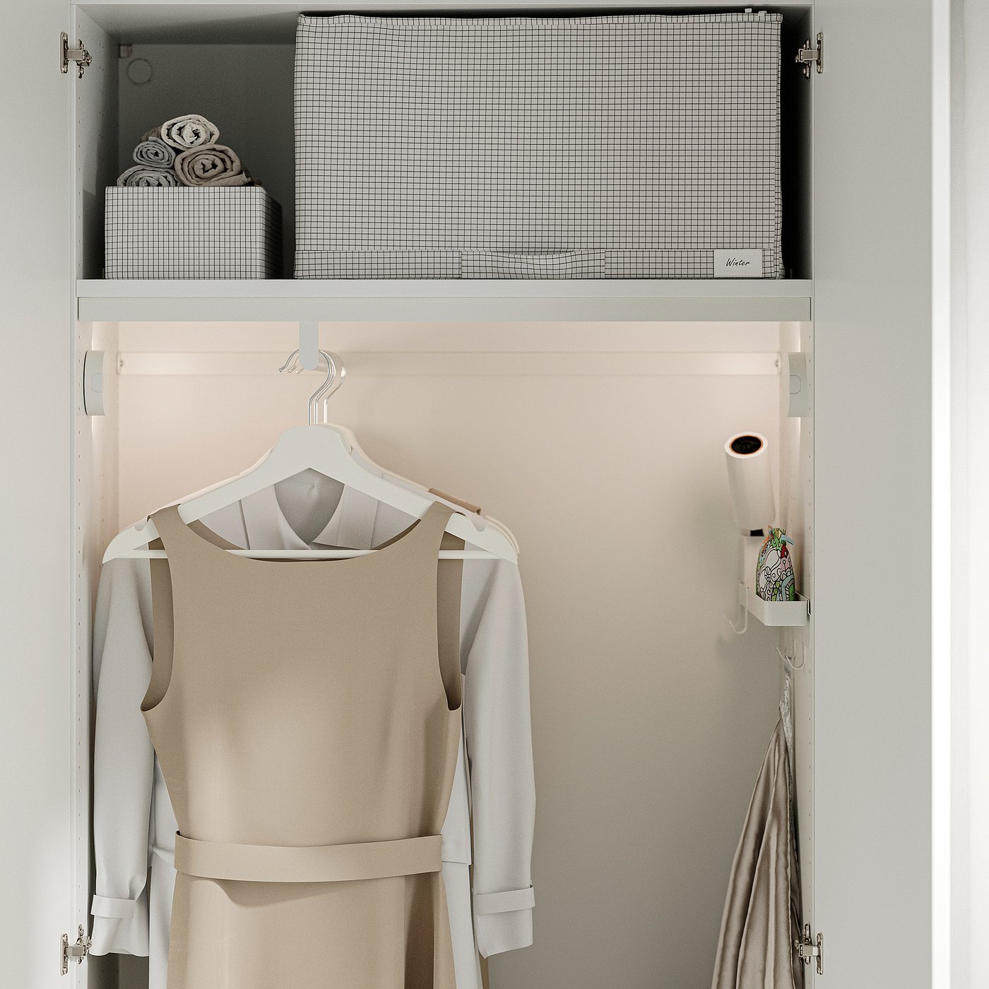 LASTARE wardrobe combination, white, 80x42x200 cm