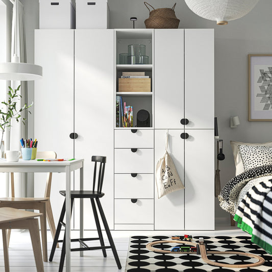 LASTARE wardrobe combination, white, 180x42x200 cm