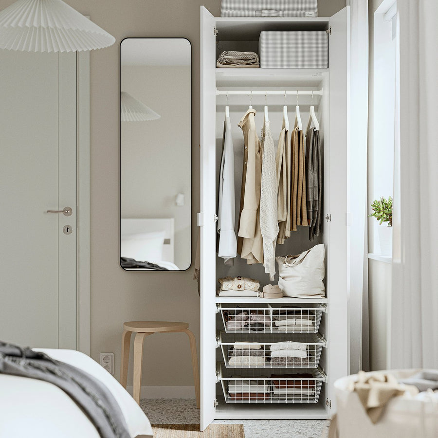 LASTARE wardrobe combination, white, 60x62x200 cm