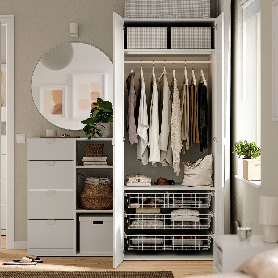 LASTARE wardrobe combination, white, 160x62x200 cm