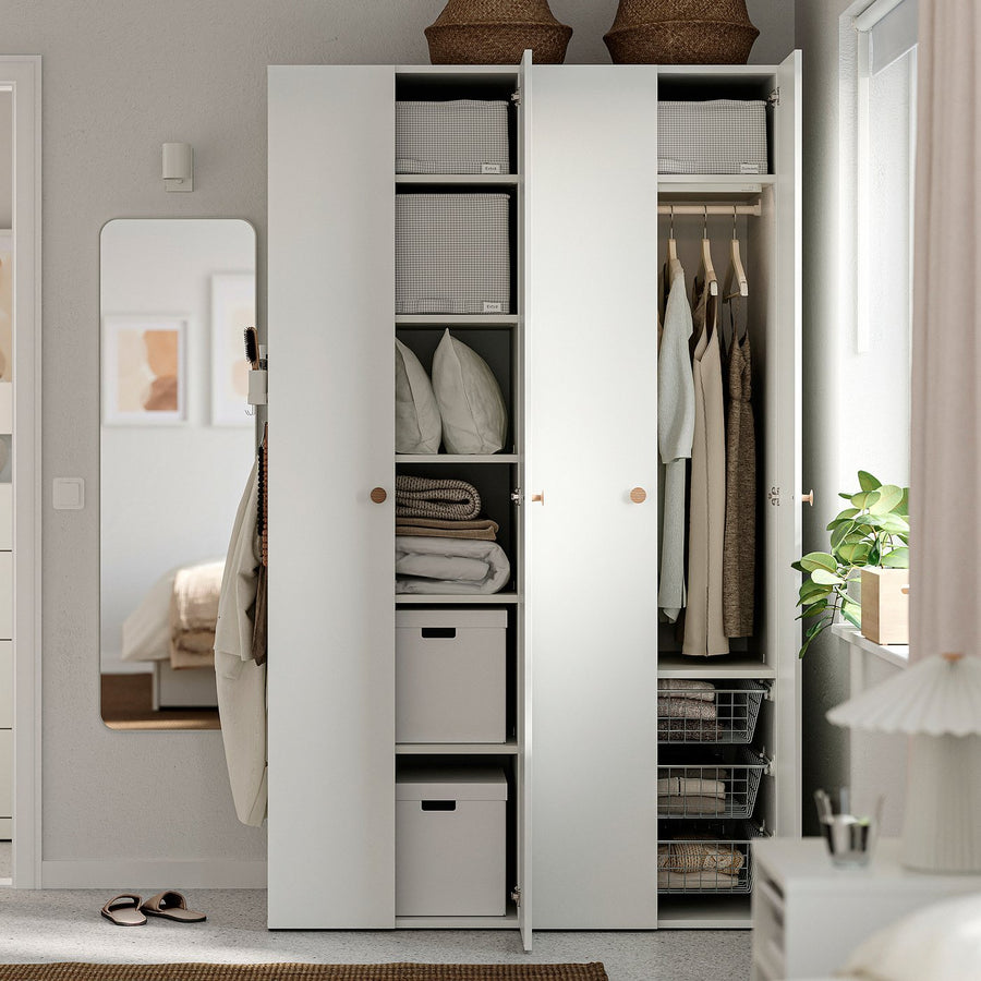 LASTARE wardrobe combination, white, 120x62x200 cm