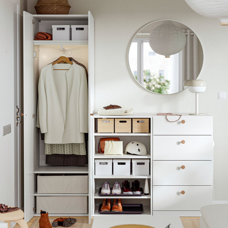 LASTARE wardrobe combination, white, 180x42x200 cm