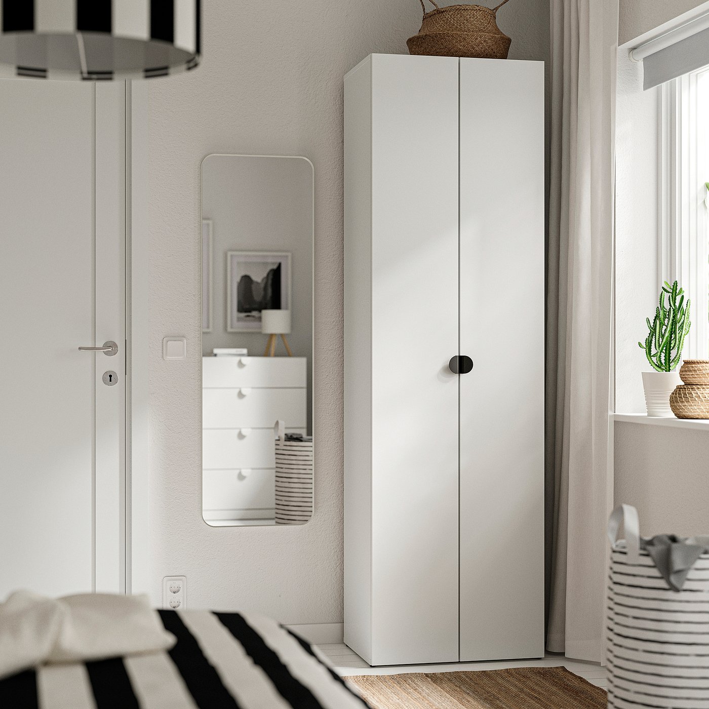 LASTARE wardrobe combination, white, 60x42x200 cm
