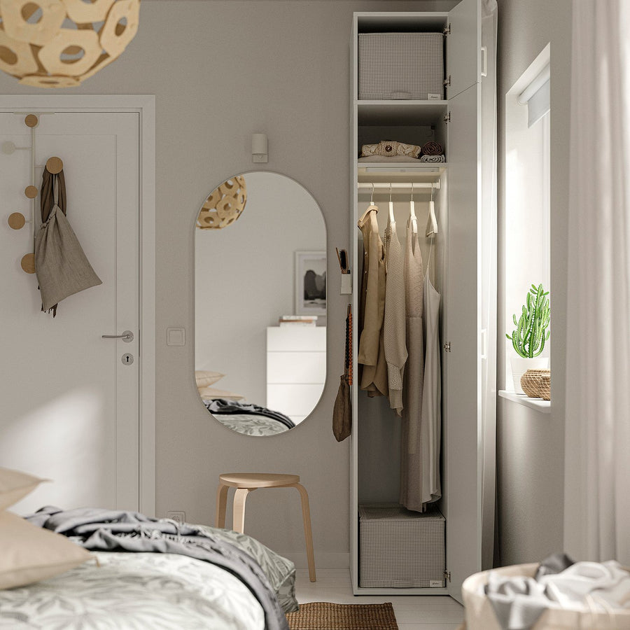 LASTARE wardrobe combination, white/with height extension unit, 40x62x236 cm