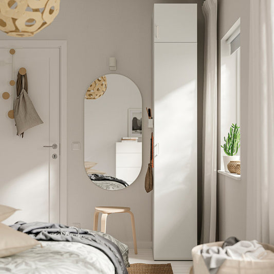 LASTARE wardrobe combination, white/with height extension unit, 40x62x236 cm