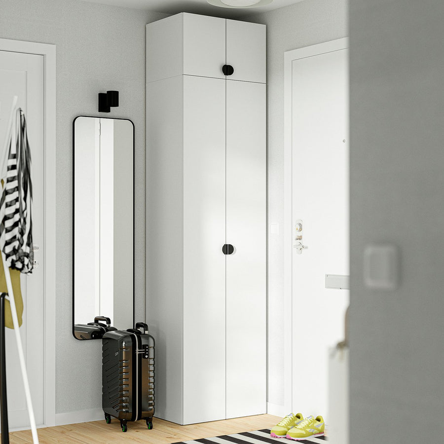 LASTARE wardrobe combination, white/with height extension unit, 60x42x236 cm
