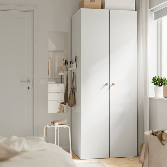 LASTARE wardrobe combination, white, 80x62x200 cm