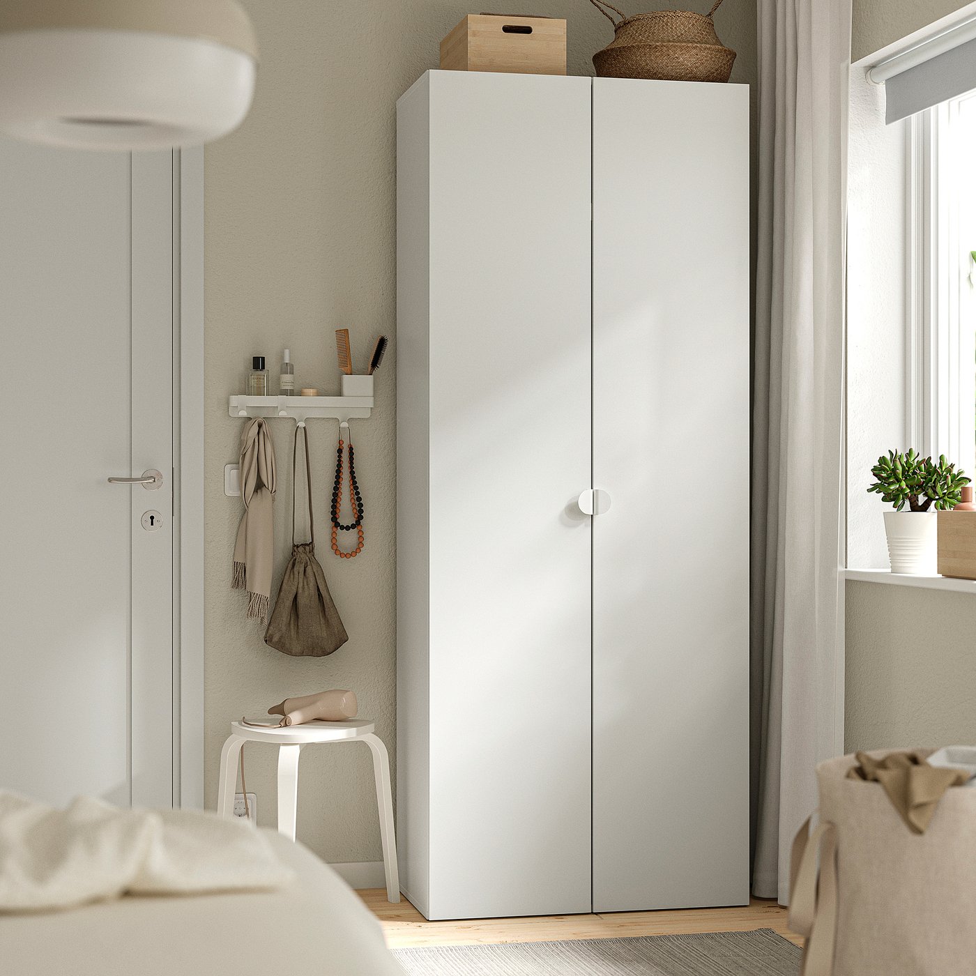 LASTARE wardrobe combination, white, 80x42x200 cm