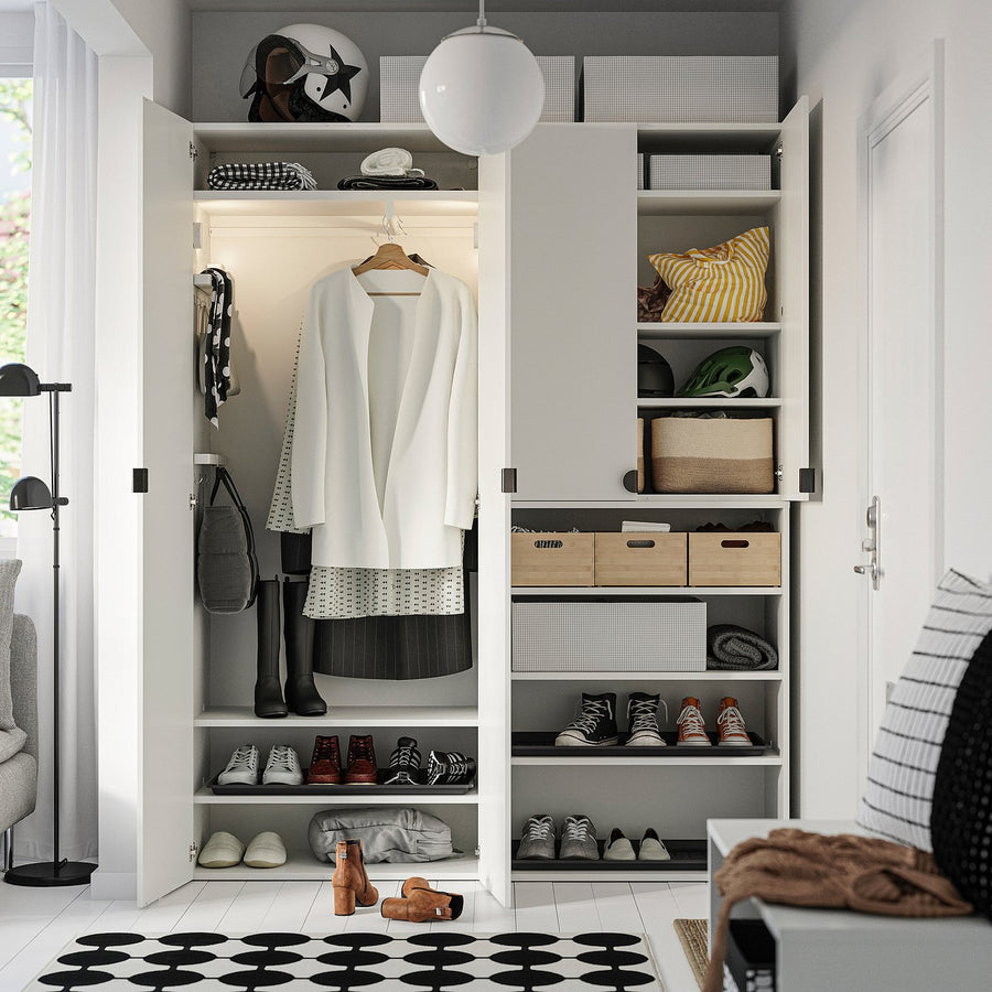LASTARE wardrobe combination, white, 160x42x200 cm