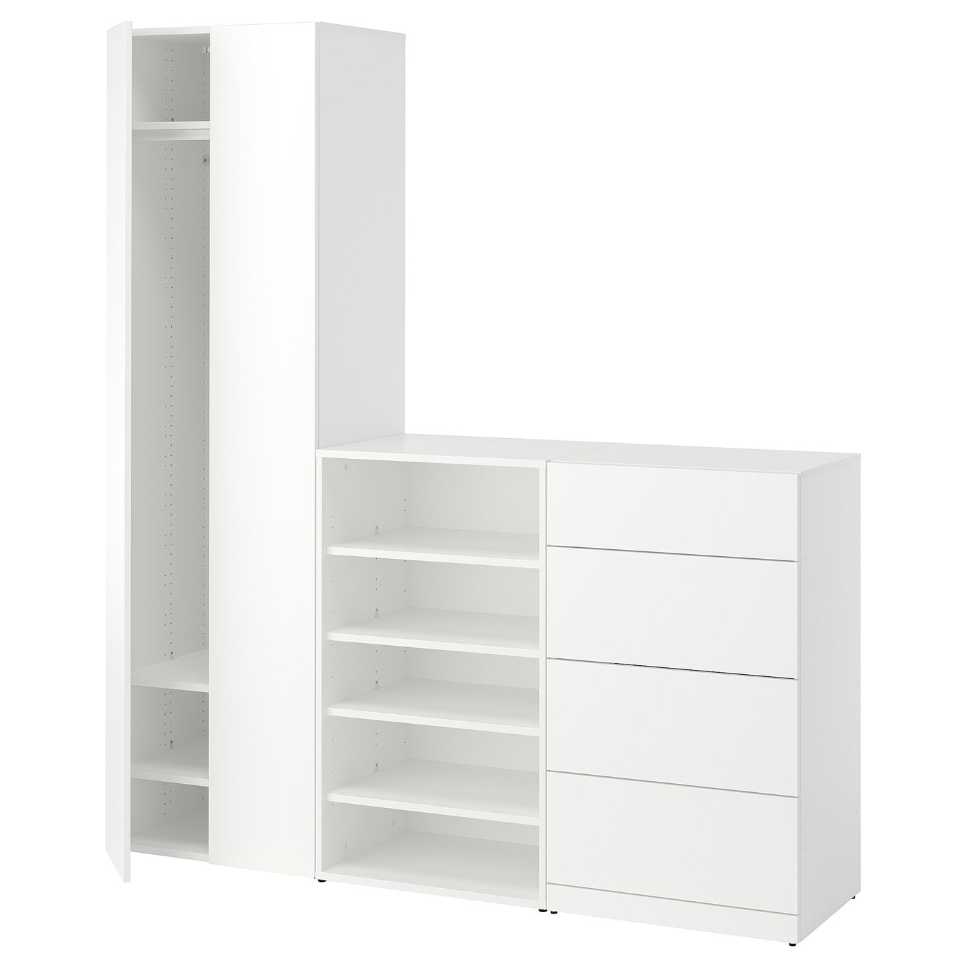 LASTARE wardrobe combination, white, 180x42x200 cm