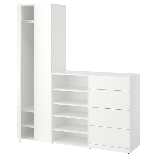 LASTARE wardrobe combination, white, 180x42x200 cm