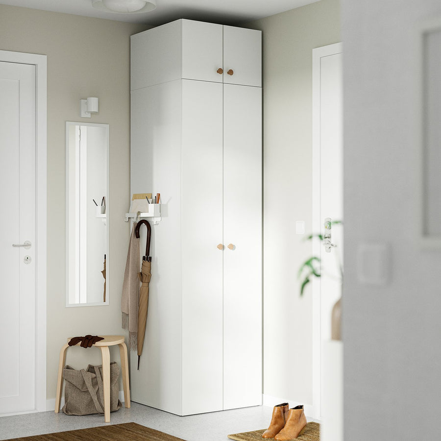 LASTARE wardrobe combination, white/with height extension unit, 60x62x236 cm