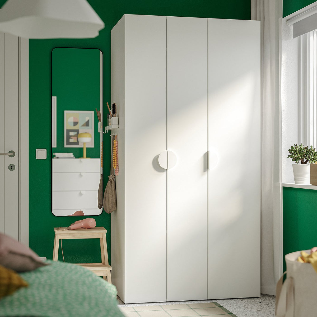 LASTARE wardrobe combination, white, 100x62x201 cm