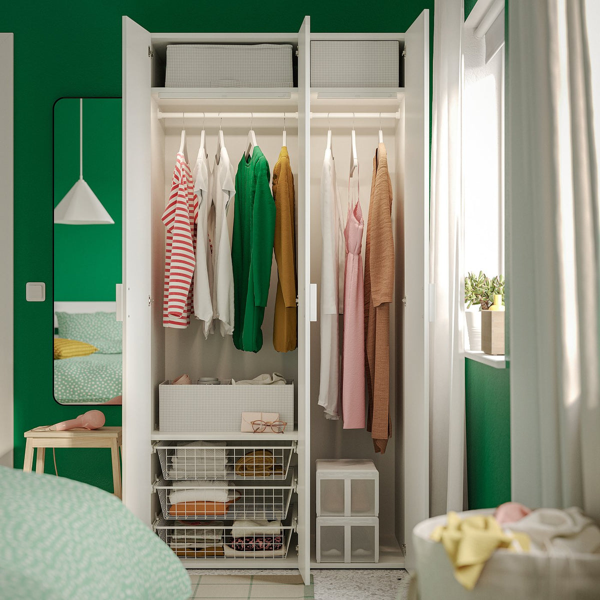 LASTARE wardrobe combination, white, 100x62x201 cm