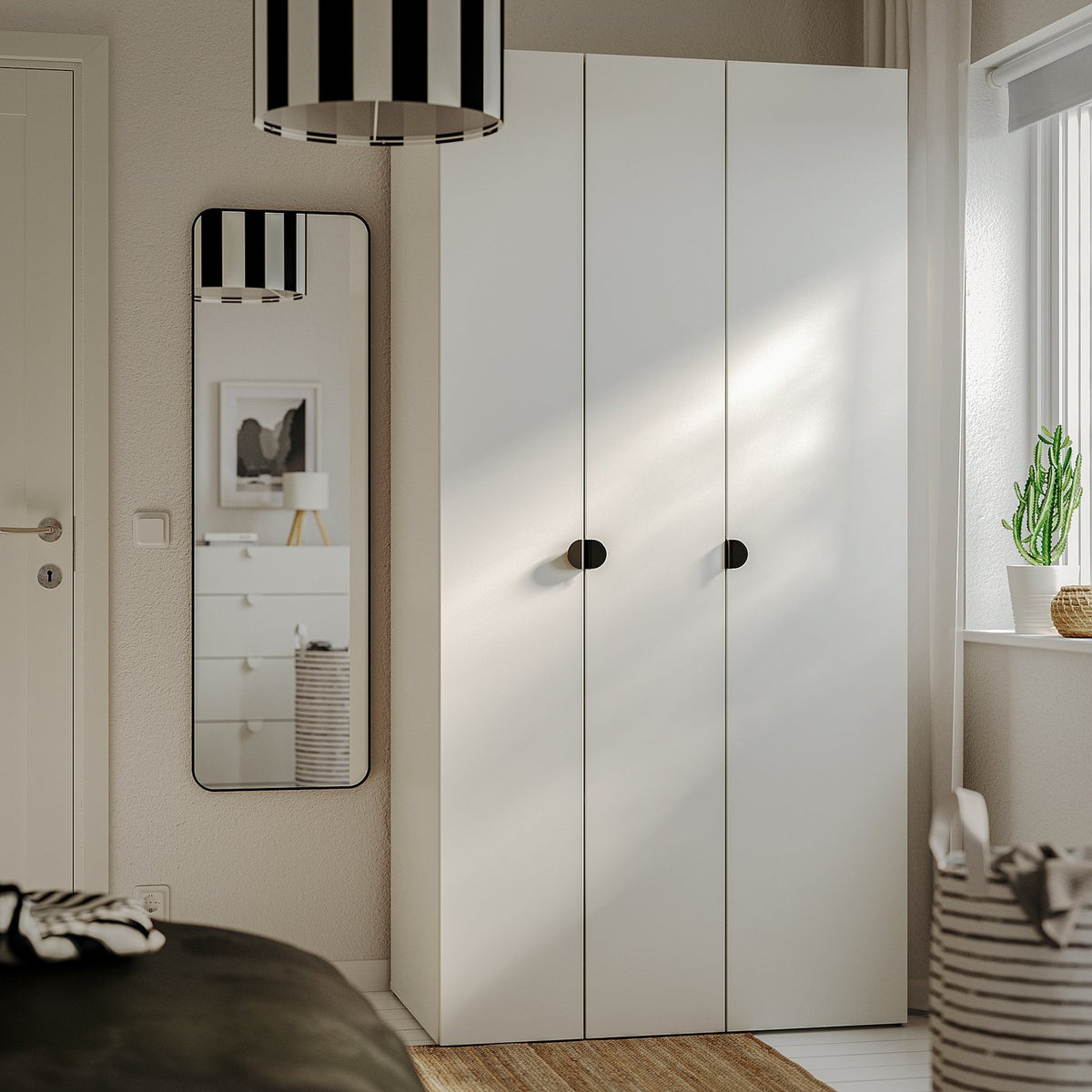 LASTARE wardrobe combination, white, 100x62x201 cm