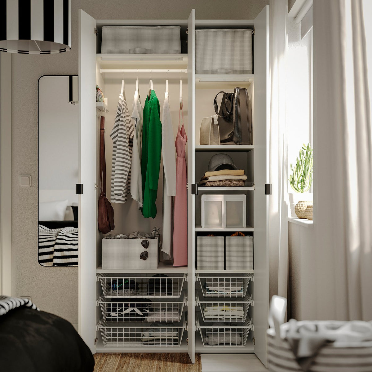LASTARE wardrobe combination, white, 100x62x201 cm