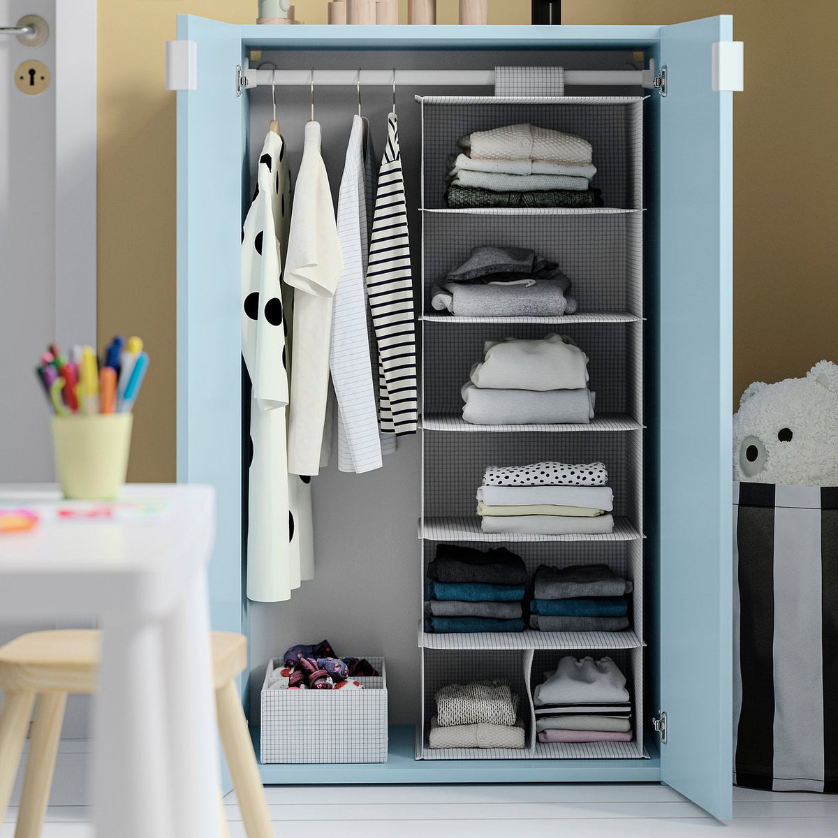 LASTARE wardrobe combination, blue, 60x42x101 cm