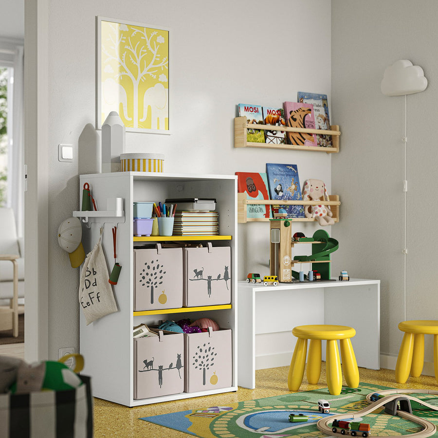 LASTARE storage combination, white/yellow, 60x42x100 cm