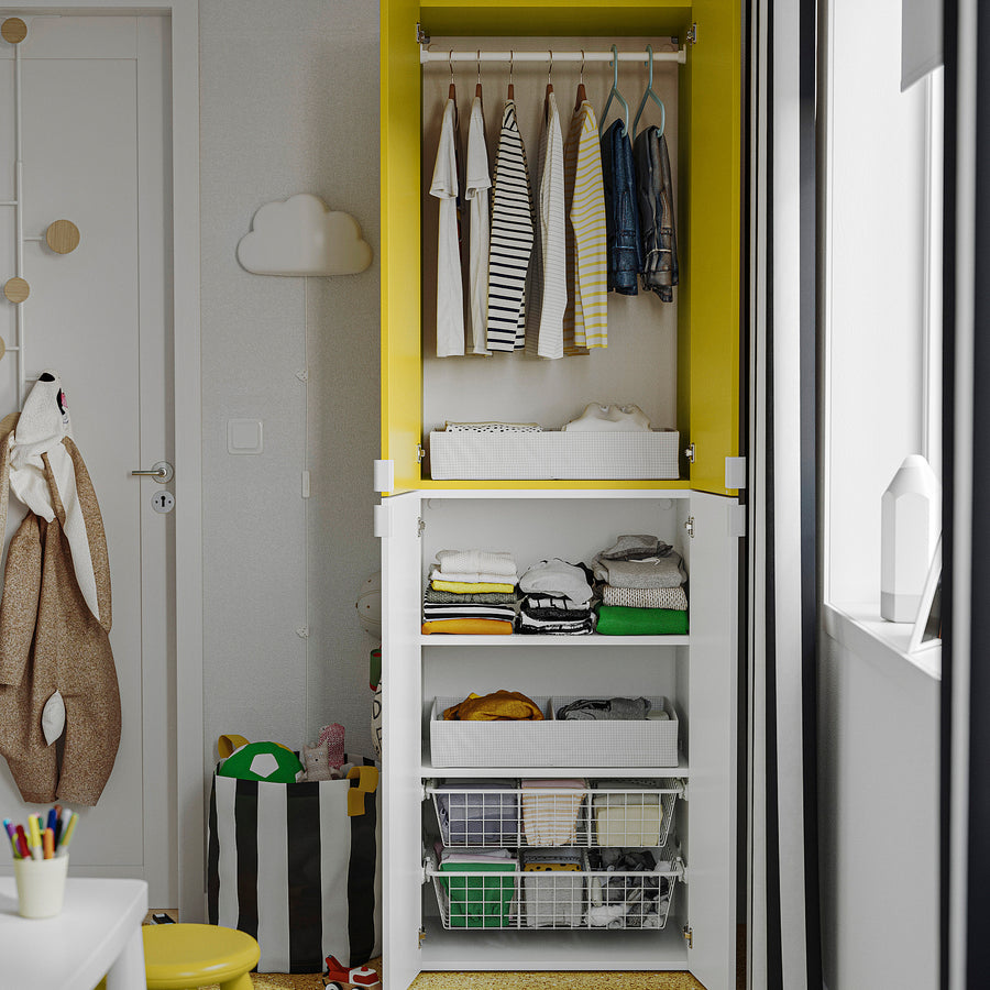 LASTARE storage combination, white/yellow, 60x42x200 cm
