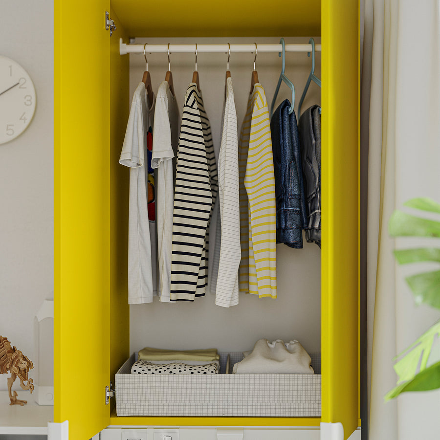 LASTARE storage combination, white/yellow, 100x42x200 cm